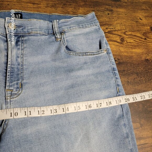 GAP Girlfriend Jeans Size 31 High Rise Medium Light Wash Stretch Denim - Picture 7 of 12
